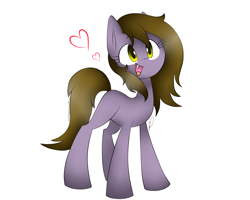 Size: 2500x2000 | Tagged: safe, artist:meotashie, imported from derpibooru, oc, oc only, oc:fjora, earth pony, pony, earth pony oc, fangs, female, heart, open mouth, simple background, solo, white background