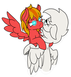 Size: 896x964 | Tagged: safe, artist:thebathwaterhero, imported from derpibooru, oc, oc only, oc:compu, oc:lavender, pegasus, pony, robot, robot pony, duo, female, filly, filly on filly, foal, kissing, lesbian, lesbian kiss, making out, pegasus oc, simple background, transparent background