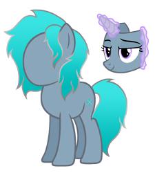 Size: 1728x1920 | Tagged: safe, artist:motownwarrior01, imported from derpibooru, oc, oc only, oc:cyan sight, pony, unicorn, detachable face, female, full body, glowing, glowing horn, hooves, horn, lidded eyes, magic, magic aura, modular, no face, simple background, smiling, solo, standing, telekinesis, transparent background