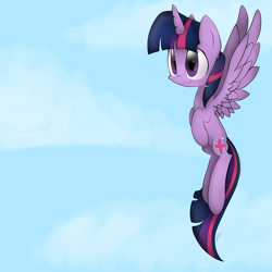 Size: 2300x2300 | Tagged: safe, artist:meotashie, imported from derpibooru, twilight sparkle, alicorn, pony, female, sky, solo, twilight sparkle (alicorn)