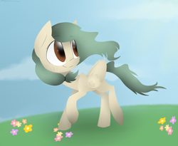 Size: 2300x1888 | Tagged: safe, artist:meotashie, imported from derpibooru, oc, oc only, pegasus, pony, female, flower, pegasus oc, solo