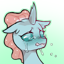 Size: 1159x1159 | Tagged: safe, artist:cold-blooded-twilight, imported from derpibooru, ocellus, changeling, blushing, crying, simple background, solo, transparent background