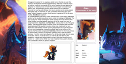 Size: 1586x815 | Tagged: safe, artist:lummh, artist:ternonadime, imported from derpibooru, oc, oc only, oc:ares, pony, comic:the lost sun, magicorn, reference sheet, solo, solo focus, text, wiki