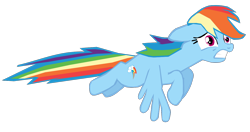 Size: 1280x678 | Tagged: safe, artist:benpictures1, imported from derpibooru, part of a set, rainbow dash, pegasus, pony, dragon quest, cute, dashabetes, female, flying, gritted teeth, inkscape, mare, scared, simple background, solo, teeth, transparent background, vector