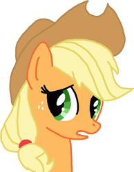 Size: 787x1015 | Tagged: safe, artist:totalcrazyness101, imported from derpibooru, applejack, earth pony, pony, applejack's hat, bust, cowboy hat, female, hat, mare, simple background, solo, transparent background