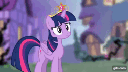 Size: 640x360 | Tagged: safe, imported from derpibooru, screencap, discord, twilight sparkle, alicorn, princess twilight sparkle (episode), animated, big crown thingy, crying, element of magic, gifs.com, jewelry, poster, regalia, twilight sparkle (alicorn)