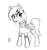 Size: 701x740 | Tagged: safe, artist:zebra, roseluck, earth pony, pony, clothes, ear fluff, eye clipping through hair, female, mare, monochrome, ms paint, open mouth, solo, sweater, turtleneck