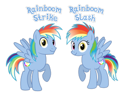 Size: 1550x1213 | Tagged: source needed, safe, anonymous artist, imported from derpibooru, oc, oc only, oc:rainboom slash, oc:rainboom strike, pegasus, pony, brother, brother and sister, family, female, heterochromia, implied incest, incest, male, mare, name, offspring, parent:rainbow blaze, parent:rainbow dash, parents:blazedash, pegasus oc, product of incest, siblings, simple background, sister, stallion, text, transparent background, twins