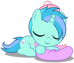 Size: 3780x3250 | Tagged: safe, artist:strategypony, imported from derpibooru, oc, oc only, oc:sleepy whistles, clothes, colt, eyes closed, foal, male, pillow, scarf, simple background, sleeping, transparent background