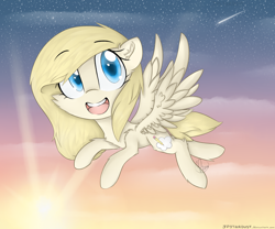 Size: 2760x2300 | Tagged: safe, artist:meotashie, imported from derpibooru, oc, oc only, pegasus, pony, female, flying, pegasus oc, shooting star, solo