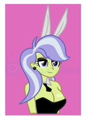 Size: 3752x5200 | Tagged: safe, artist:milkyboo898, imported from derpibooru, upper crust, human, equestria girls, bunny ears, bunny suit, clothes, costume, crystal empire, female, solo