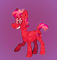 Size: 886x944 | Tagged: safe, artist:samoberg, imported from derpibooru, earth pony, gem pony, object pony, original species, pony, battle for dream island, female, gem, mare, ponified, ruby, ruby (battle for dream island), solo