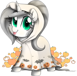 Size: 1904x1874 | Tagged: safe, artist:meotashie, imported from derpibooru, oc, oc only, pony, unicorn, clothes, costume, female, halloween, holiday, horn, simple background, solo, transparent background, unicorn oc