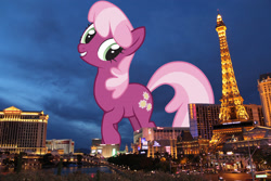 Size: 2047x1365 | Tagged: safe, artist:jaredking779, artist:juniberries, imported from derpibooru, cheerilee, earth pony, pony, female, giant pony, giant/macro earth pony, giantess, grin, highrise ponies, irl, las vegas, looking at you, macro, mare, mega giant, nevada, photo, ponies in real life, smiling, solo