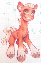 Size: 1336x2048 | Tagged: safe, artist:p0nyplanet, imported from derpibooru, sprout cloverleaf, earth pony, pony, g5, graph paper, male, solo, stallion, traditional art