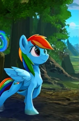 Size: 335x512 | Tagged: safe, imported from derpibooru, rainbow dash, pegasus, pony, ai content, ai generated, generator:purplesmart.ai, generator:stable diffusion, solo, the legend of zelda, the legend of zelda: breath of the wild