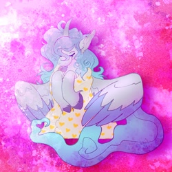 Size: 1000x1000 | Tagged: safe, artist:skeledoodles, imported from derpibooru, oc, oc:prince plushy soft, alicorn, alicorn oc, blanket, blanket burrito, cute, horn, not izzy, sleeping, soft, wings