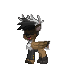 Size: 320x320 | Tagged: safe, artist:thebadbadger, imported from derpibooru, oc, oc only, oc:venision, deer, animated, simple background, transparent background