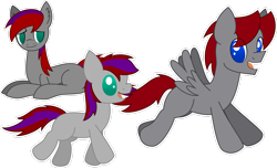Size: 3143x1908 | Tagged: safe, artist:emc-blingds, imported from derpibooru, oc, oc only, earth pony, pegasus, pony, earth pony oc, lying down, male, pegasus oc, prone, simple background, smiling, stallion, transparent background