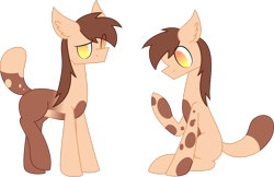 Size: 3042x1972 | Tagged: safe, artist:emc-blingds, imported from derpibooru, oc, oc only, earth pony, pony, duo, ear fluff, earth pony oc, female, mare, simple background, transparent background