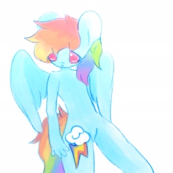 Size: 2048x2048 | Tagged: safe, artist:_snowpup, imported from derpibooru, rainbow dash, anthro, pegasus, :<, cute, simple background, solo, white background, wings