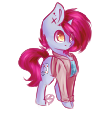 Size: 1113x1272 | Tagged: safe, artist:prettyshinegp, imported from derpibooru, oc, oc only, pony, unicorn, clothes, ear piercing, horn, piercing, signature, simple background, solo, transparent background, unicorn oc