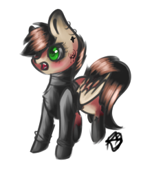 Size: 1068x1209 | Tagged: safe, artist:prettyshinegp, imported from derpibooru, oc, oc only, pegasus, pony, angry, clothes, ear piercing, earring, jewelry, pegasus oc, piercing, signature, simple background, solo, transparent background, wings