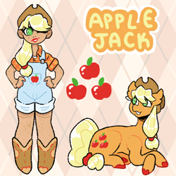 Size: 2048x2048 | Tagged: safe, artist:dreamytails, imported from derpibooru, applejack, earth pony, human, pony, applejack's hat, boots, clothes, cowboy boots, cowboy hat, cute, female, flannel, freckles, grin, hat, human ponidox, humanized, jackabetes, lipstick, makeup, mare, nail polish, one eye closed, overall shorts, overalls, self paradox, self ponidox, shoes, smiling, solo, suspenders, tanktop, unshorn fetlocks, wink