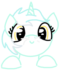 Size: 409x483 | Tagged: safe, artist:purblehoers, imported from derpibooru, lyra heartstrings, pony, unicorn, background pony, female, looking at you, mare, ms paint, simple background, smiling, solo, whiskers, white background