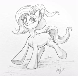 Size: 1742x1690 | Tagged: safe, alternate version, artist:amishy, imported from derpibooru, trixie, pony, unicorn, cute, diatrixes, female, mare, pencil drawing, smiling, solo, traditional art