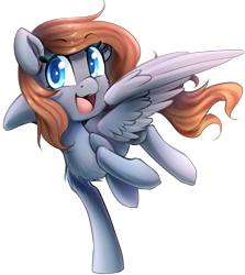 Size: 1355x1520 | Tagged: safe, artist:meotashie, imported from derpibooru, oc, oc only, pegasus, pony, female, open mouth, pegasus oc, simple background, solo, transparent background