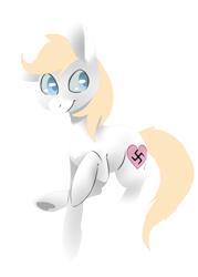 Size: 1500x2100 | Tagged: safe, artist:elijah, edit, editor:strifesnout, oc, oc only, oc:aryanne, earth pony, pony, background removed, nazi, simple background, solo, swastika, transparent background