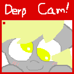 Size: 768x768 | Tagged: safe, derpy hooves, animated, blushing, camera shot, pixel art, recording