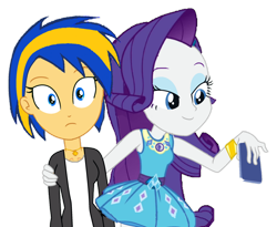 Size: 1280x1048 | Tagged: safe, artist:mlpfan3991, artist:yaya54320bases, imported from derpibooru, rarity, oc, oc:flare spark, human, equestria girls, cellphone, duo, duo female, equestria girls-ified, female, phone, rarity peplum dress, simple background, smartphone, transparent background