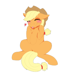 Size: 9000x9700 | Tagged: safe, artist:ginnythequeen, imported from derpibooru, part of a set, applejack, earth pony, blushing, cute, eyes closed, hat, jackabetes, simple background, solo, sticker, tail, tongue out, transparent background
