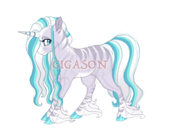Size: 2900x2300 | Tagged: safe, artist:gigason, imported from derpibooru, oc, oc:teal thistle, hybrid, zony, female, magical lesbian spawn, obtrusive watermark, offspring, parent:starlight glimmer, parent:zecora, simple background, solo, transparent background, unshorn fetlocks, watermark