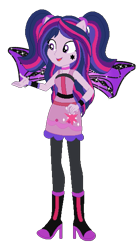 Size: 339x606 | Tagged: safe, artist:selenaede, artist:user15432, imported from derpibooru, twilight sparkle, alicorn, fairy, human, equestria girls, alternate hairstyle, barely eqg related, base used, boots, clothes, costume, crossover, cutie mark on clothes, fairy wings, fairyized, halloween, halloween costume, hallowinx, high heel boots, high heels, long hair, pigtails, ponied up, purple dress, purple wings, shoes, simple background, solo, sparkly wings, transparent background, twilight sparkle (alicorn), wings, winx, winx club, winxified