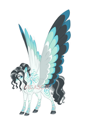 Size: 3600x4500 | Tagged: safe, artist:gigason, imported from derpibooru, oc, oc:painted petals, hybrid, zony, colored wings, female, filly, foal, high res, multicolored wings, obtrusive watermark, offspring, parent:zecora, parent:zephyr breeze, parents:zephyrcora, simple background, solo, transparent background, watermark, wings