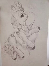 Size: 1080x1440 | Tagged: safe, artist:henry forewen, imported from derpibooru, autumn blaze, human, kirin, hug, sketch