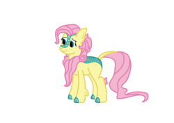 Size: 3496x2480 | Tagged: safe, artist:freestadiumtix, imported from derpibooru, fluttershy, kirin, cute, female, high res, kirin fluttershy, kirin-ified, leonine tail, neck fluff, shyabetes, simple background, smiling, solo, species swap, tail, white background