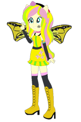Size: 400x604 | Tagged: safe, artist:selenaede, artist:user15432, imported from derpibooru, fluttershy, fairy, human, equestria girls, alternate hairstyle, barely eqg related, base used, boots, clothes, costume, crossover, cutie mark on clothes, fairy wings, fairyized, fingerless gloves, flower, flower in hair, gloves, halloween, halloween costume, hallowinx, headband, high heel boots, high heels, long hair, ponied up, shoes, simple background, socks, solo, sparkly wings, transparent background, wings, winx, winx club, winxified, yellow dress, yellow wings
