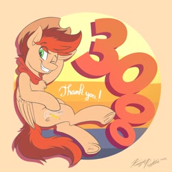 Size: 3500x3500 | Tagged: safe, artist:kaylerustone, imported from derpibooru, oc, oc only, oc:kayle rustone, pegasus, bandana, hat, looking at you, male, smiling, spread hooves, stallion