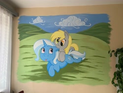 Size: 4032x3024 | Tagged: safe, artist:safizejaart, imported from derpibooru, derpy hooves, trixie, pegasus, pony, unicorn, cute, irl, photo, tongue out