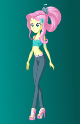 Size: 1280x1965 | Tagged: safe, artist:rexpony, imported from derpibooru, fluttershy, human, equestria girls, 2020, alternate hairstyle, belly button, female, midriff, solo