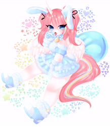 Size: 8684x9999 | Tagged: safe, artist:arwencuack, imported from derpibooru, oc, oc:nekonin, alicorn, anthro, bell, bell collar, boots, bunny ears, clothes, collar, commission, crossdressing, cute, dress, full body, male, maplestory, maplestory 2, paw gloves, shoes, simple background, solo, white background