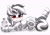 Size: 1199x834 | Tagged: safe, artist:pabbley, imported from derpibooru, oc, oc only, oc:blackjack, cyborg, pony, unicorn, fallout equestria, fallout equestria: project horizons, amputee, broken horn, cybernetic legs, female, frown, grayscale, horn, looking at you, mare, modular, monochrome, no legs, partial color, prosthetic leg, prosthetic limb, prosthetics, quadruple amputee, red eyes, simple background, solo, white background