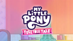 Size: 3410x1920 | Tagged: safe, imported from derpibooru, screencap, spoiler:g5, spoiler:my little pony: tell your tale, spoiler:tyts01e25, g5, high res, my little pony logo, my little pony: tell your tale, no pony, pony partay, youtube link