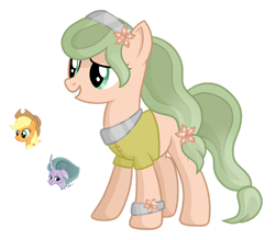 Size: 1280x1120 | Tagged: safe, artist:tenderrain-art, imported from derpibooru, applejack, mistmane, oc, earth pony, pony, female, magical lesbian spawn, mare, offspring, parent:applejack, parent:mistmane, simple background, transparent background