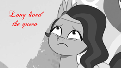 Size: 800x450 | Tagged: safe, edit, edited screencap, editor:professorventurer, imported from derpibooru, screencap, pipp petals, pegasus, pony, spoiler:g5, spoiler:my little pony: tell your tale, spoiler:tyts01e26, crying, death of queen elizabeth ii, g5, in memoriam, my little pony: tell your tale, puphunt, queen elizabeth ii, rest in peace