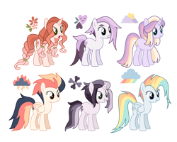 Size: 1024x820 | Tagged: safe, artist:kabuvee, imported from derpibooru, oc, oc only, earth pony, pegasus, pony, unicorn, female, mare, simple background, transparent background